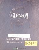 Gleason-Gleason T23H-0S-1, 23 Segmental Gear Testing Operation & Electrical Manual 1951-23-T23H-OS-1-01